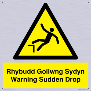 Rhybudd Gollwng Sydyn Warning Sudden Drop